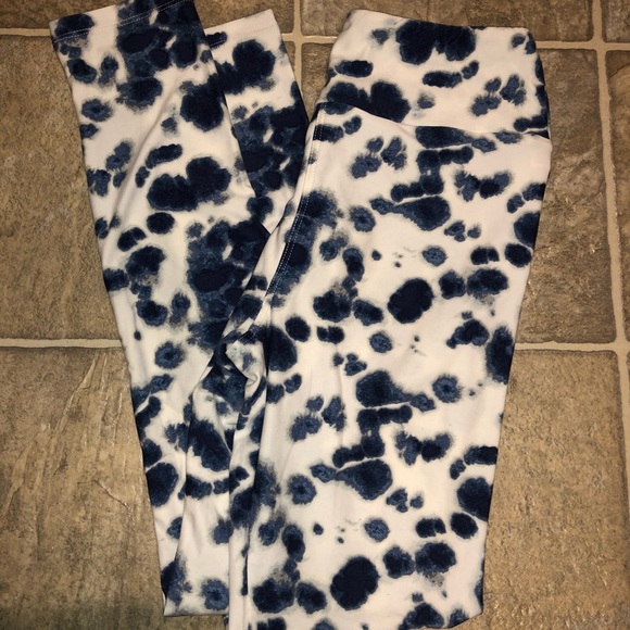 LuLaRoe Pants - Blue tie dye and white leggings